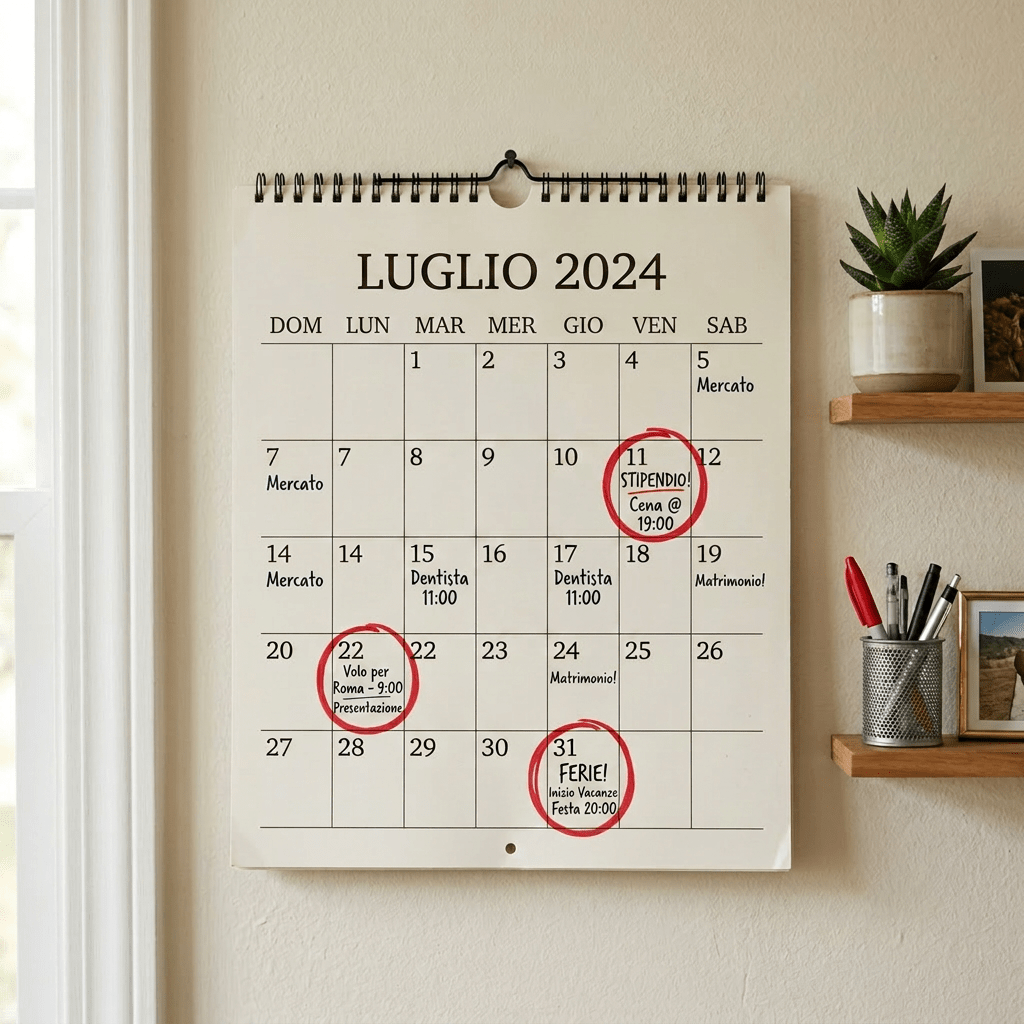 October 2024 calendar showing marked dates for payday, flight, Halloween party, dentist appointments, weddings, and market days